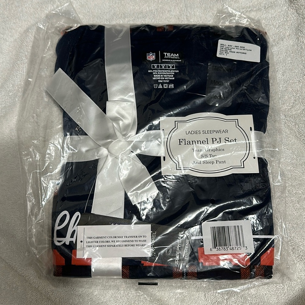 Women's Concepts Sport Navy/Orange Chicago Bears T-Shirt Flannel Pants Set (NFL)